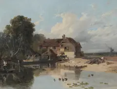 The Old Mill, Clewer, near Windsor by Augustus Wall Callcott, oil on canvas, sold Aug 2026