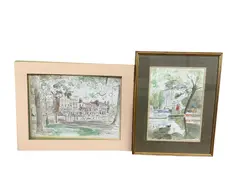 Richmond Green by Adrian Maurice Daintrey, ink and watercolours, sold Jul 2026