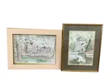 Richmond Green by Adrian Maurice Daintrey, ink and watercolours, sold Jul 2026
