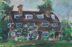 Robin Wood House, Surrey by David Nash, Wood House, Surrey' signed lower right, watercolour and gouache, offered Aug 2026