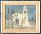 Church at Benitses by Dora Prower, oil on canvas, offered Jul 2023