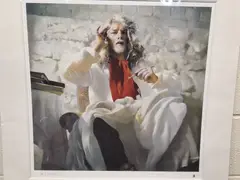 SELF PORTRAIT AS St ANTHONY LISTENING by Robert Lenkiewicz, print, sold Oct 2026