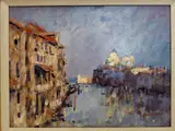 The grand canal venice by Alan Oliver, oil on board, sold Aug 2026