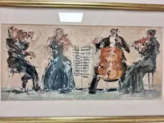 Untitled by Bernard Rooke, oil on board, sold Aug 2026