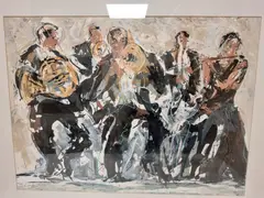 Untitled by Bernard Rooke, oil on board, sold Aug 2026
