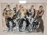 Untitled by Bernard Rooke, oil on board, sold Aug 2026