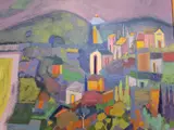 Hot mountain by Giuliana Lazzerini, 1999, oil, sold Aug 2026