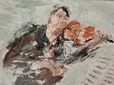 Untitled by Bernard Rooke, mixed media on paper, sold Aug 2026