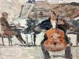 Untitled by Bernard Rooke, mixed media on paper, sold Aug 2026
