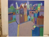 Square window by Giuliana Lazzerini, 2000, acrylic, sold Aug 2026
