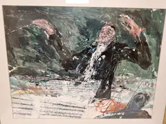 Untitled by Bernard Rooke, mixed media on paper, sold Aug 2026