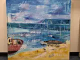 North easterly breeze by Sandy Hillyer, mixed media on canvas, sold Aug 2026