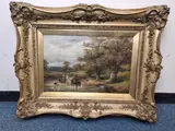Fording the brook by George Turner, 1889, oil on canvas, sold Jul 2026