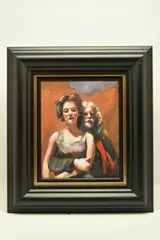 Painter with billy, temptation of st anthony by Robert Lenkiewicz, oil on canvas, sold Jun 2026