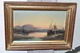 Shipping at sunset by Charles Thornton, oil, sold Jun 2026