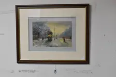 London road derby by Roderick Lovesey, oil on paper, sold Jun 2026