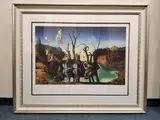 a limited edition print depicting a surreal landscape, by Salvador Dali 'swans Reflecting Elephants', print, offered Jul 2026