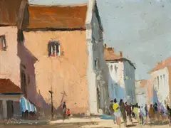 Untitled by Edward Wesson, Oil on Masonite, sold Jun 2026