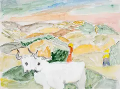 Untitled by Henryk Gotlib, Watercolour and pencil, heightened with white gouache, sold Jun 2026