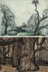 Untitled by Martin Bloch, Watercolour with pen and ink and crayons, sold Jun 2026