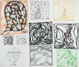 Untitled by Bernard Cohen, Pencil, charcoal and coloured crayons, sold Jun 2026