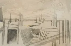 Untitled by Paul Nash, Pencil and washes en grisaille, sold Jun 2026