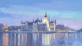 Mot kveld i Budapest by Sigmund Årseth, 2005, Olje på lerret, sold Oct 2026