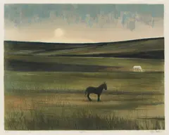 Saganatt by Vebjørn Sand, Litografi, E.A, sold Oct 2026