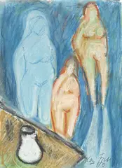 Uten tittel by Kai Fjell, Pastell på papir, sold Oct 2026