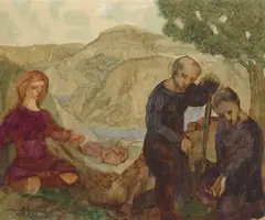 Uten tittel by Arne Ekeland, Olje på plate, sold Oct 2026
