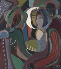 Møte by Erik Harry Johannessen, 1962, Olje på lerret, sold Oct 2026