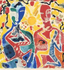 Phases by Pia Myrvold, 1982, Blandingsteknikk på papir, sold Oct 2026