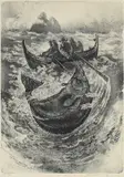 Og fire de kara i andøving satt by Karl Erik Harr, 1973, Litografi, sold Oct 2026