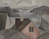 Bygevær by Ragnhild Keyser, 1927, Olje på plate, sold Oct 2026