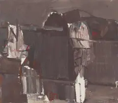 Fra Trysnes by Ludvig Eikaas, ca. 1980, Olje på lerret, sold Oct 2026