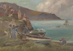 Uten tittel by Fritz Raupp, Olje på lerret med støttelerret, sold Oct 2026