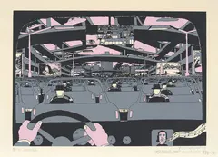 Nesten fremme by Hariton Pushwagner, 1980, Serigrafi, sold Oct 2026