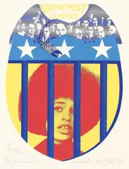 Til Angela Davis - Heksejakt år 1972 by Egil Røed, 1972, Serigrafi, sold Oct 2026