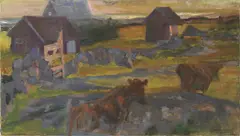 Den ytterste gården by Håkon Stenstadvold, 1954, Olje på lerret, sold Oct 2026