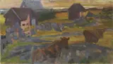 Den ytterste gården by Håkon Stenstadvold, 1954, Olje på lerret, sold Oct 2026