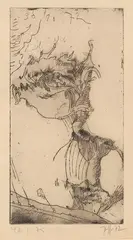 Selvportrett by Horst Janssen, 1972, Radering, sold Oct 2026