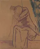 Skidse til senterbilde by Henrik Sørensen, Olje på papir klebet til plate, sold Oct 2026