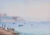 Valletta Harbour, Malta by Gaetano Esposito, watercolour, sold May 2014