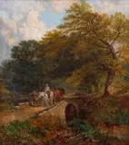 Across the bridge by John Holland, oil on canvas, offered May 2014