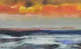 Waves Breaking by John Houston Obe Rsa Rsw Rgi Ssa, watercolour, sold May 2014