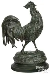 rooster by Alfred Barye, patinated bronze, sold Oct 2026
