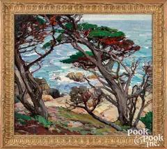 Cypress Tress Carmel by Aldro Thompson Hibbard, oil on board, sold Oct 2026