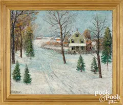 The Road Winter by Walter Emerson Baum, oil on canvas laid on board, sold Oct 2026