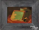 still life with a book and pipe by John F. Peto, oil on board, sold Oct 2026