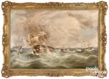 seascape with ships in stormy seas by Richard Ball Spencer, oil on canvas, offered Oct 2026